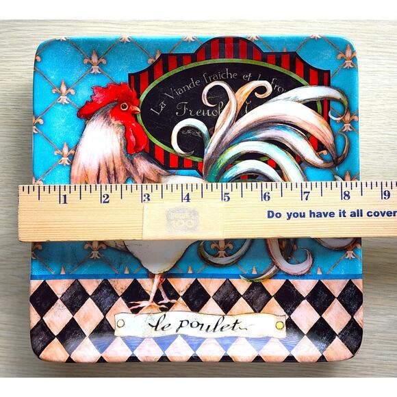 PLATES-SALAD/LUNCH/BUFFET-CERTIFIED INT'L-French Barnyard-Roosters-Colorful - Picture 12 of 13